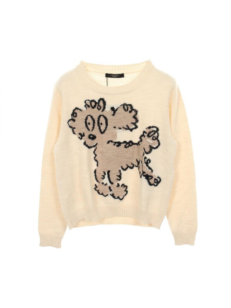 Max Mara Weekend Week End Knit Odessa Crew Neck Ivory Sweater